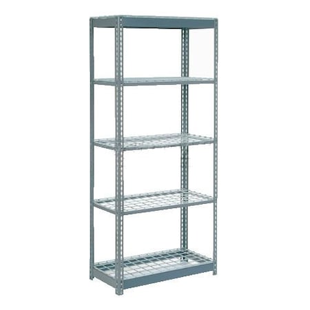 Global Industrial 5 Shelf, Boltless Shelving, Starter, 36inW x 12inD x 84inH, Wire Deck B2297650